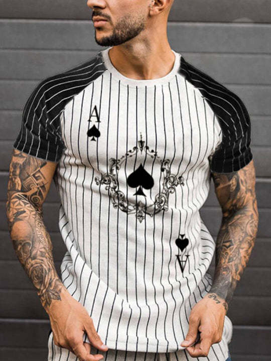 Men's Printed Casual Crew Neck Short Sleeve T-Shirt