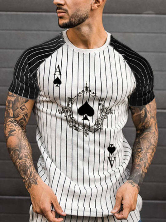 Men's Printed Casual Crew Neck Short Sleeve T-Shirt